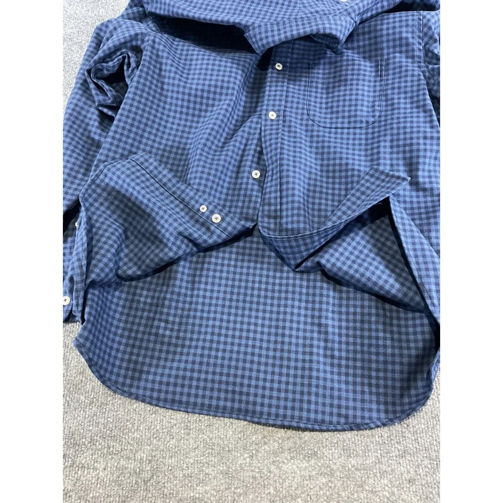 Charles Tyrwhitt Classic Fit Shir Men's Large Blue Check Button Down Long sleeve